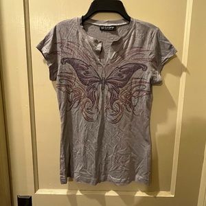 Self Esteem Gray and Purple Fairycore Y2K T-shirt